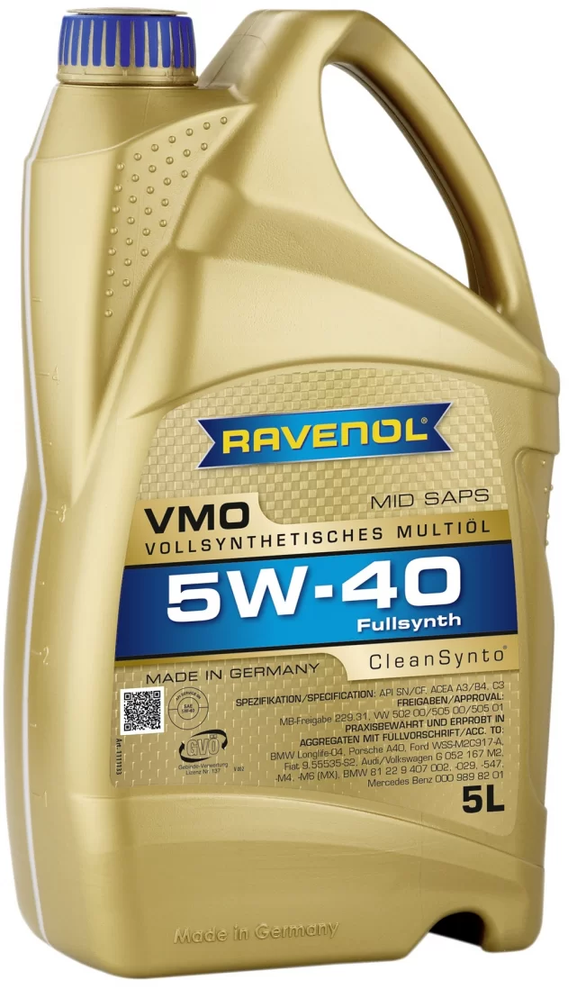 RAVENOL VMO 5W40 CleanSynto 5L - syntetyczny olej silnikowy  1111133-005-01-999 za 202,90 zł z BIAŁYSTOK, UL. HETMAŃSKA 70 -   - (7521904369)