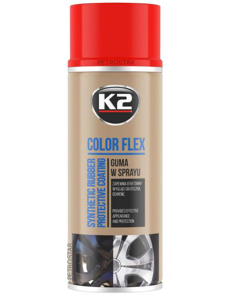 K2 COLOR FLEX GUMA W SPRAYU 400ML CZERWONY