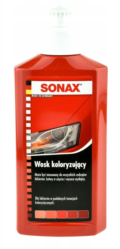 SONAX WOSK KOLORYZUJĄCY CZERWONY 250ML