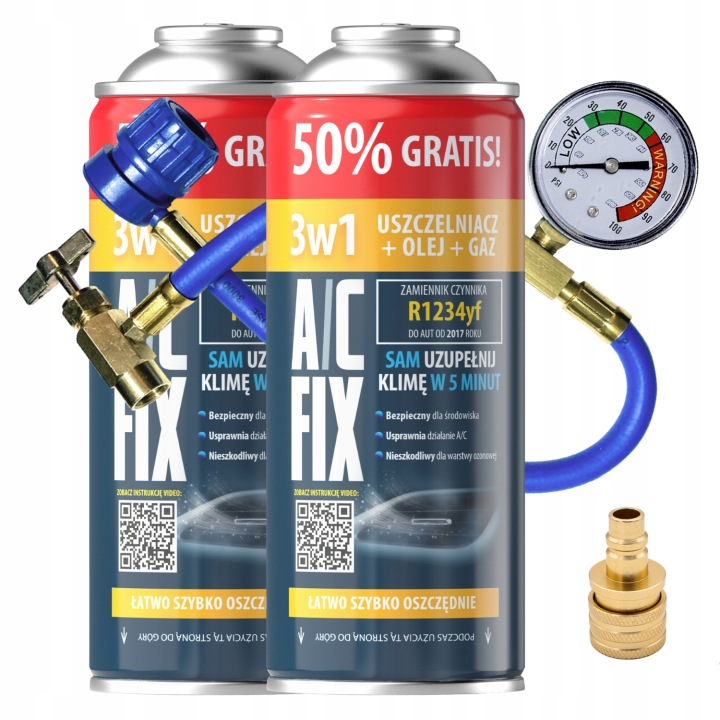 AC FIX 2XGAZ R1234YF USZCZELNIACZ OLEJ 3W1 PRZEWÓD ADAPTER 470G